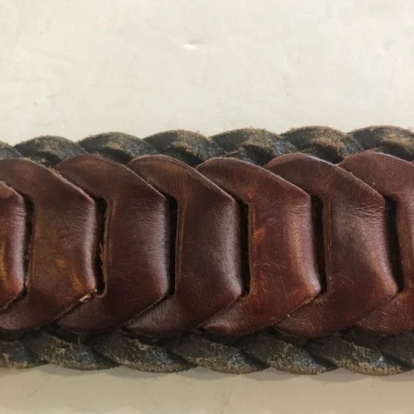 Leather belt. Brown and black. Woven braided western cowboy Size M - Picture 8 of 10